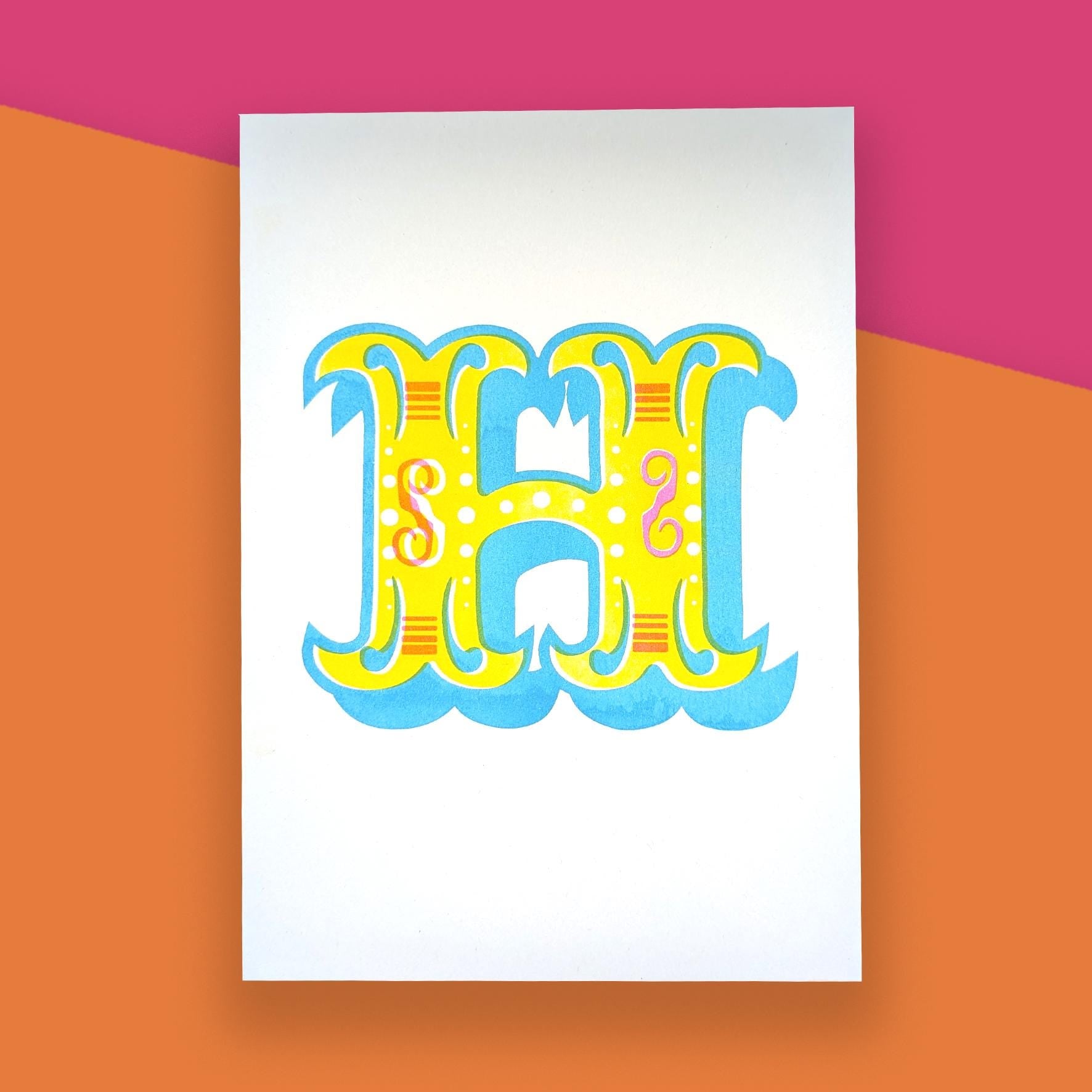 Letter H – A5 Alphabet Risograph Print