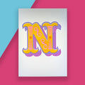 Letter N – A5 Alphabet Risograph Print