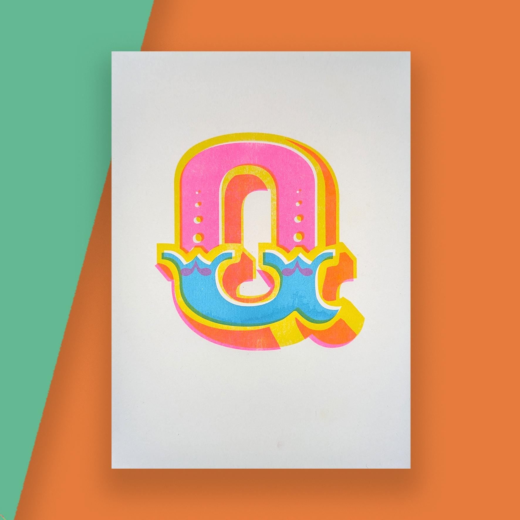 Letter Q – A5 Alphabet Risograph Print