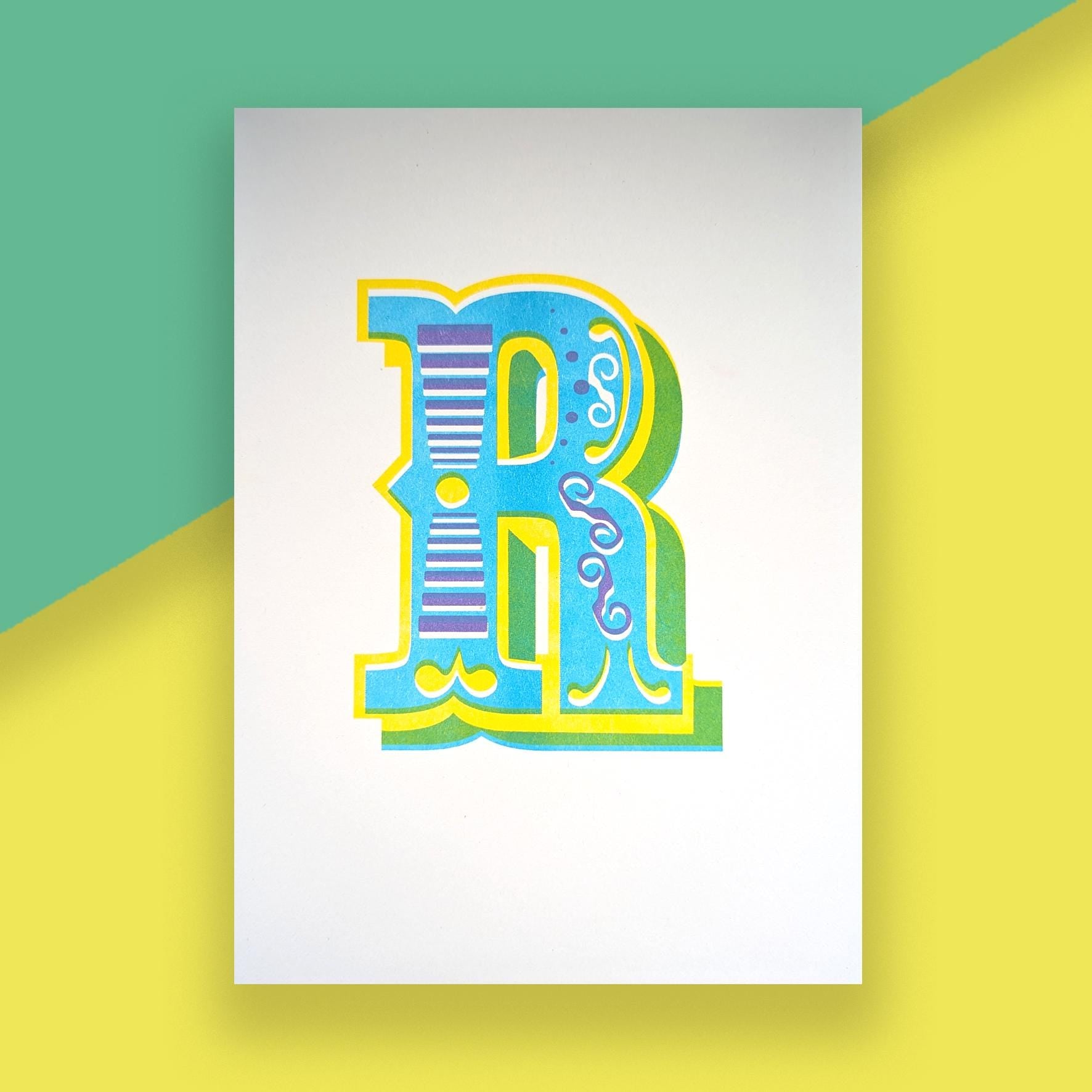 Letter R – A5 Alphabet Risograph Print