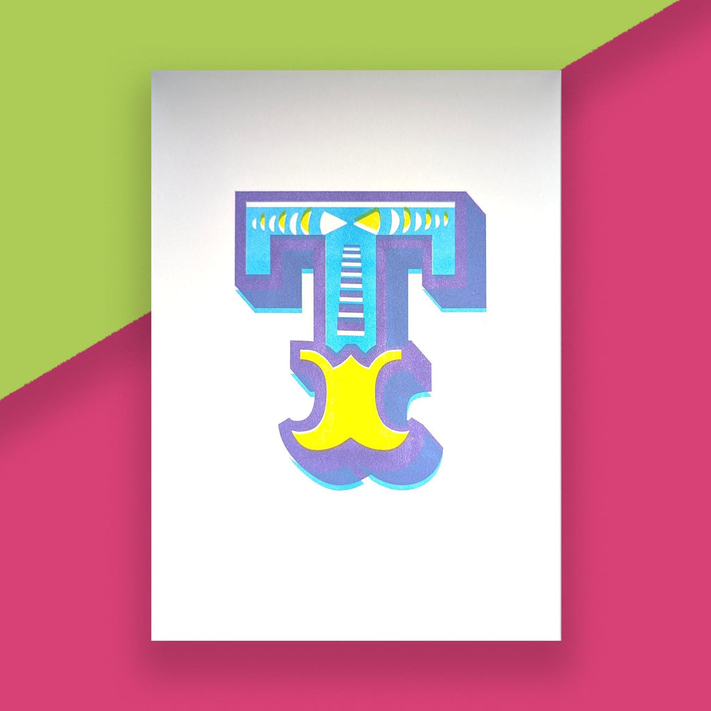 Letter T – A5 Alphabet Risograph Print