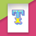 Letter T – A5 Alphabet Risograph Print