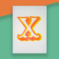 Letter X – A5 Alphabet Risograph Print