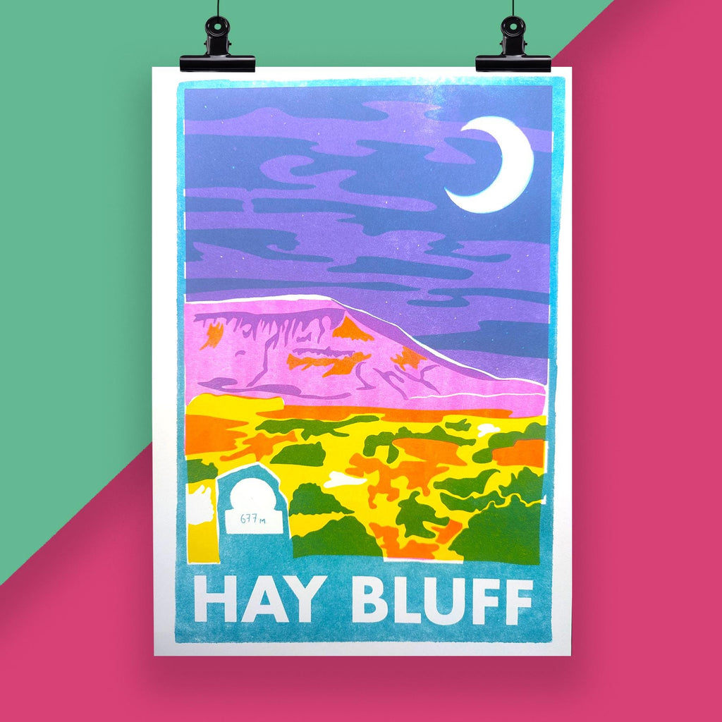 Hay Bluff Risograph A4 Print