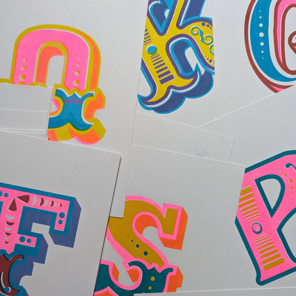 Letter O – A5 Alphabet Risograph Print