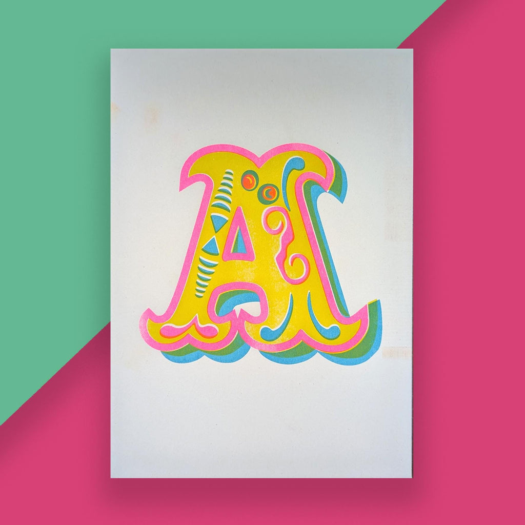 Letter A – A5 Alphabet Risograph Print