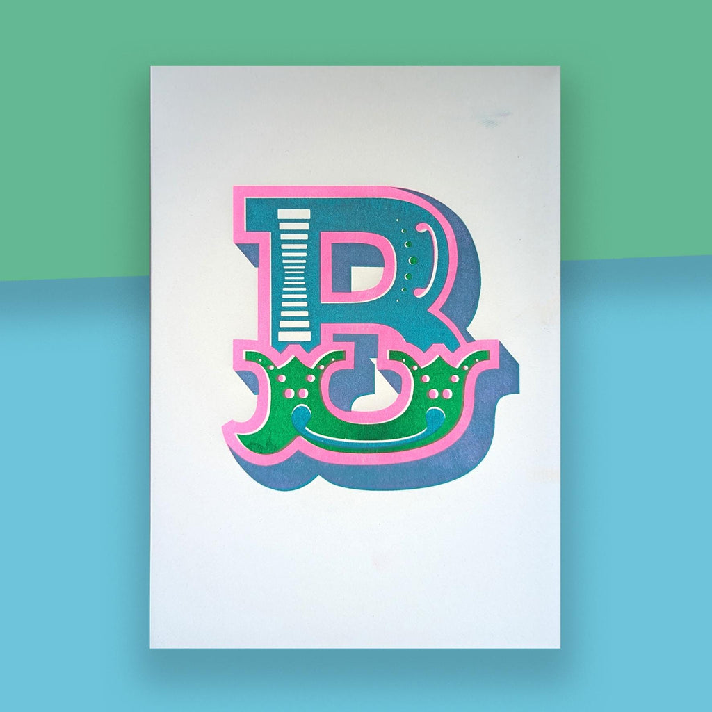 Letter B – A5 Alphabet Risograph Print