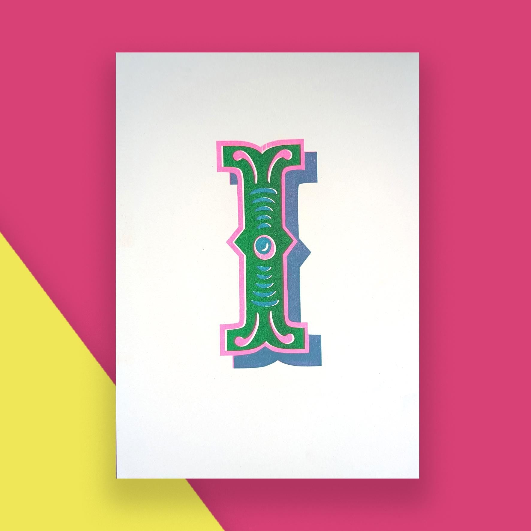 Letter I – A5 Alphabet Risograph Print