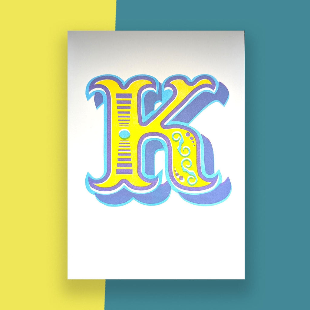 Letter K – A5 Alphabet Risograph Print
