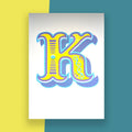 Letter K – A5 Alphabet Risograph Print