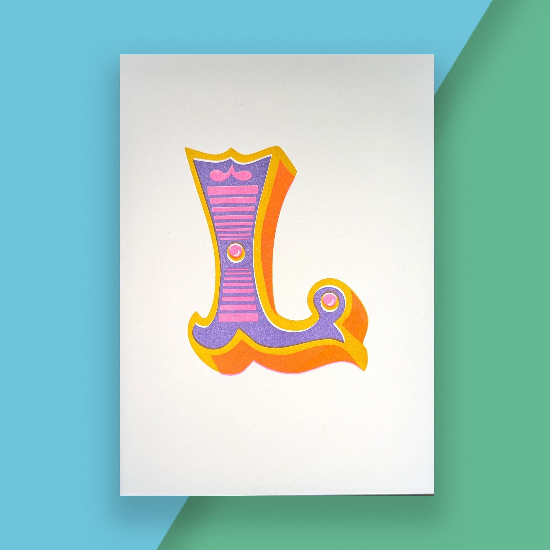 Letter L – A5 Alphabet Risograph Print
