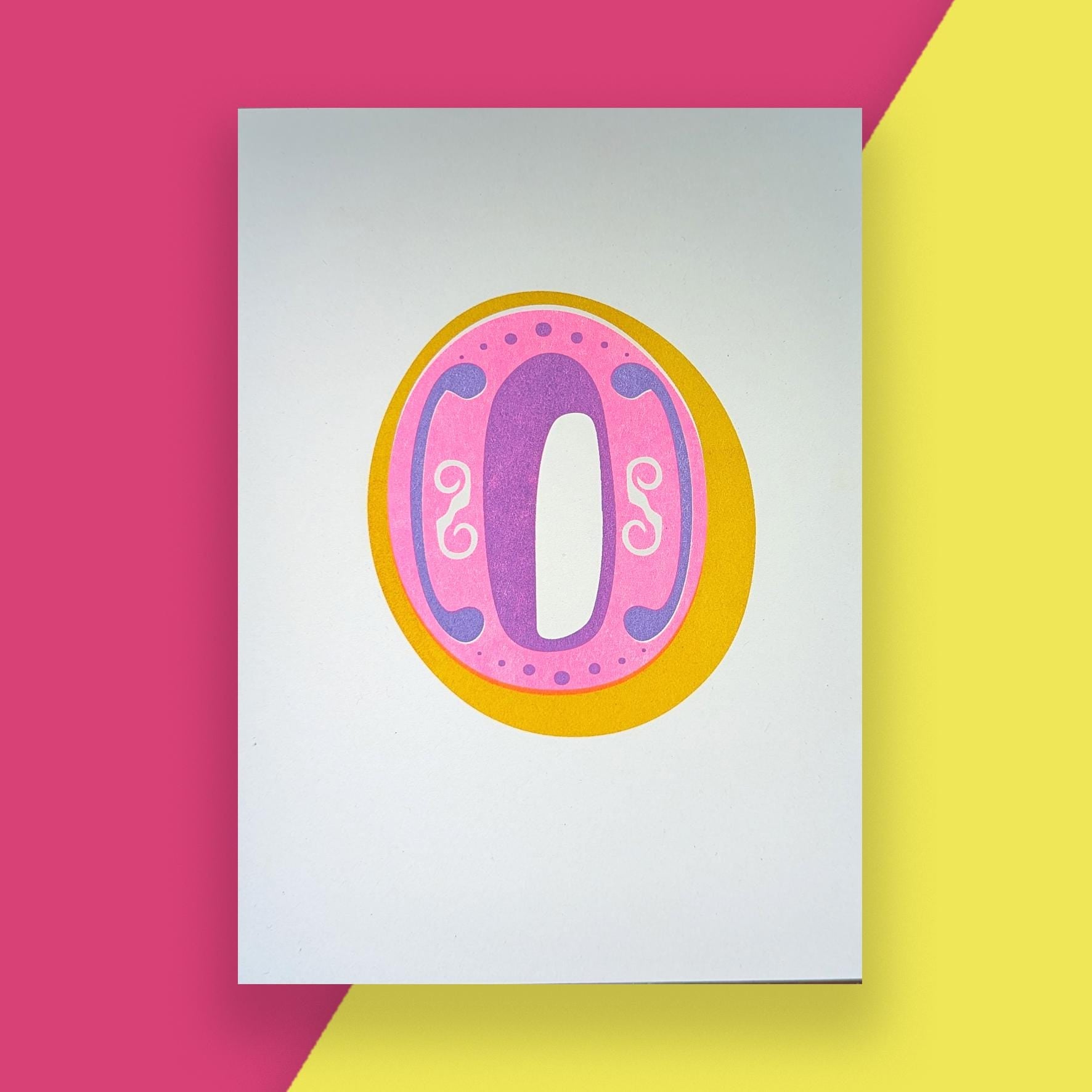 Letter O – A5 Alphabet Risograph Print