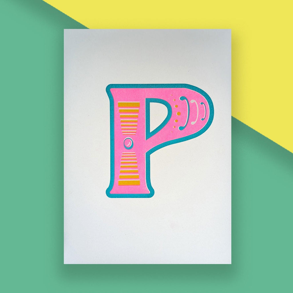 Letter P – A5 Alphabet Risograph Print