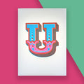 Letter U – A5 Alphabet Risograph Print