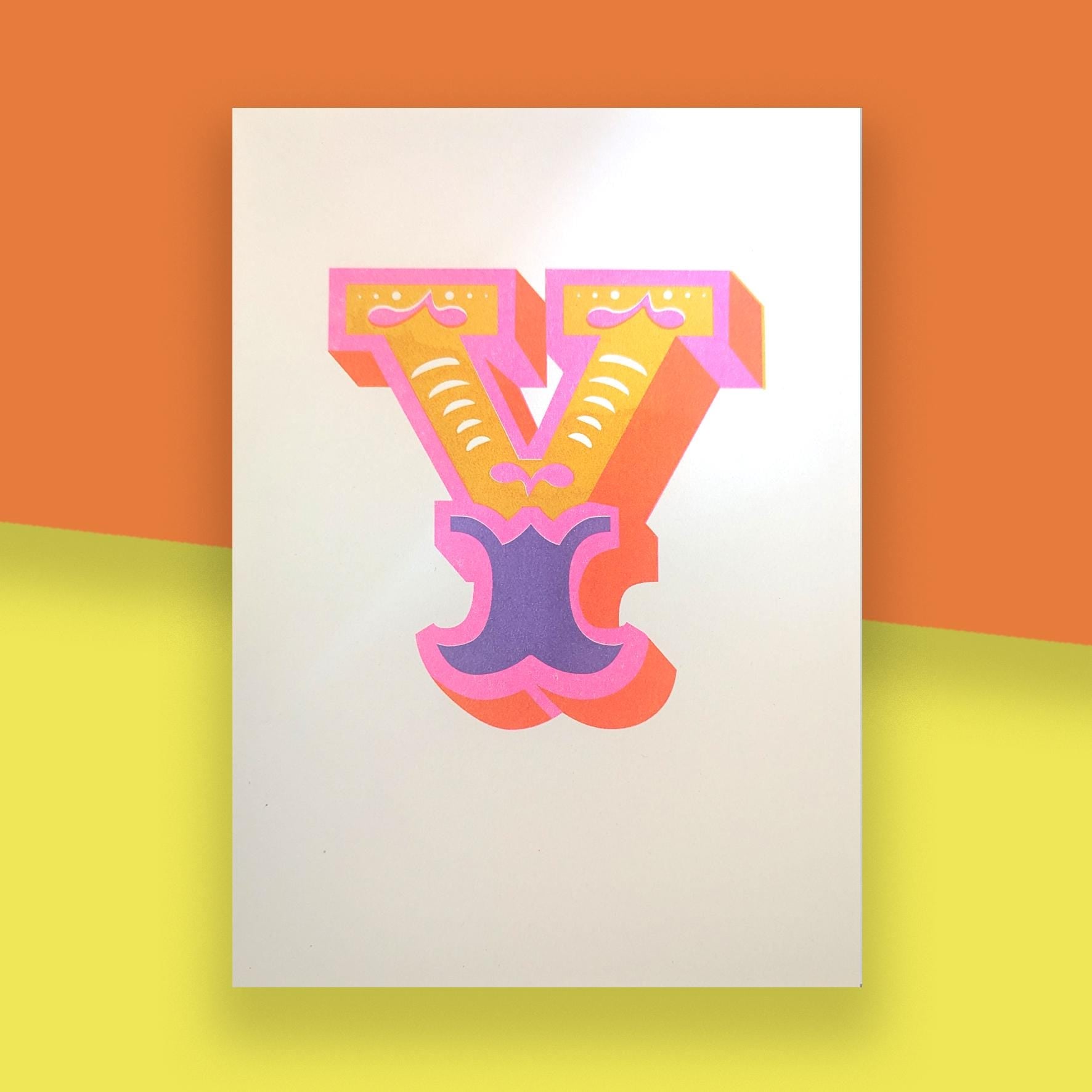 Letter Y – A5 Alphabet Risograph Print