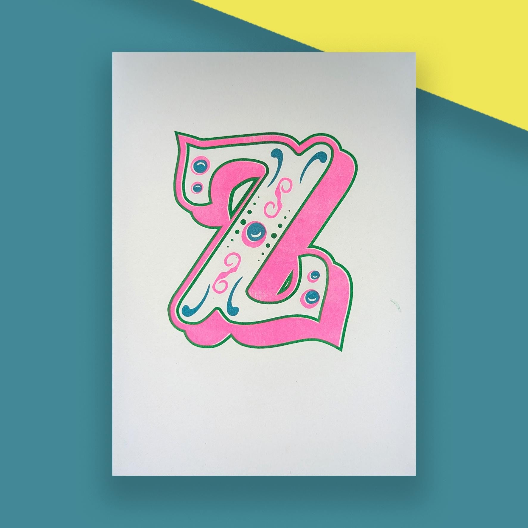 Letter Z – A5 Alphabet Risograph Print