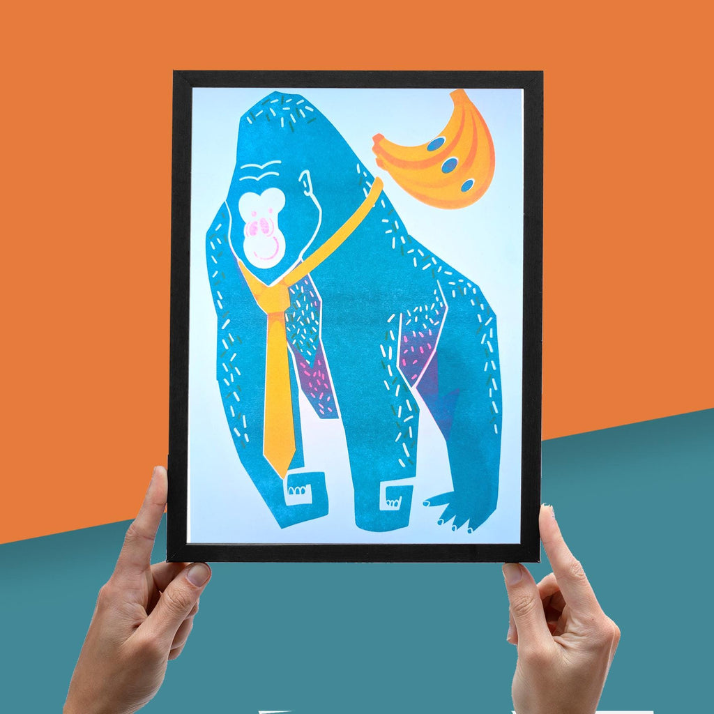 Gorilla Risograph Print A4