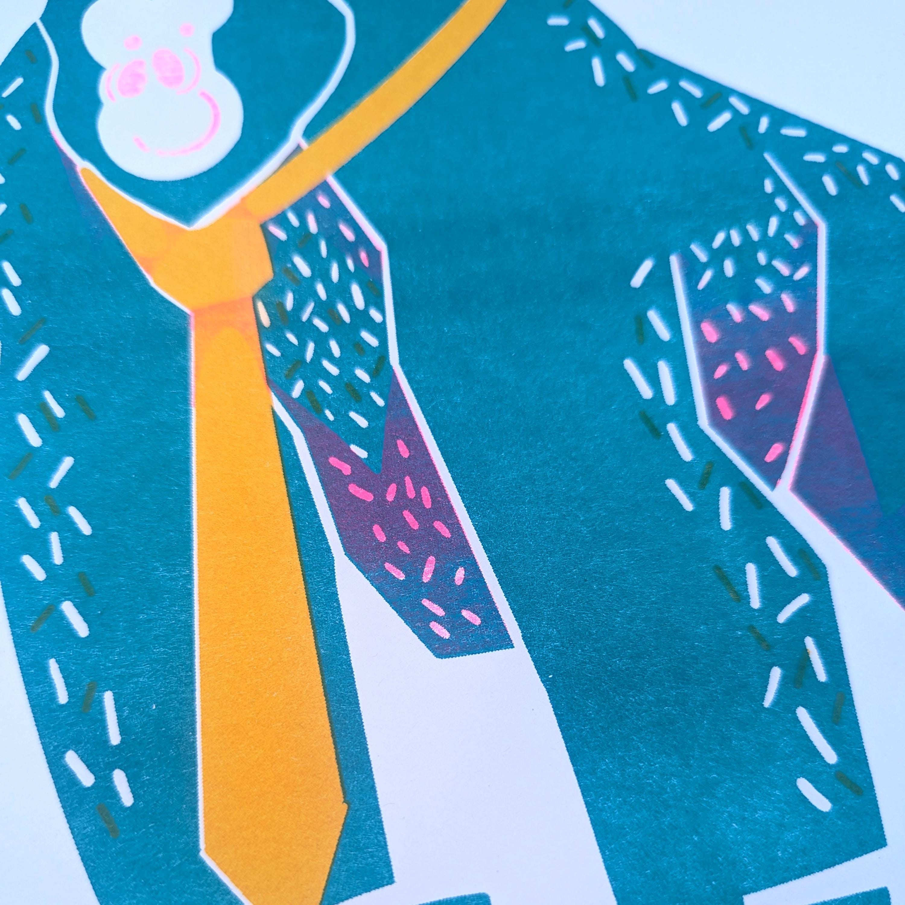 Gorilla Risograph Print A4