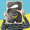Black Cat A3 Risograph print