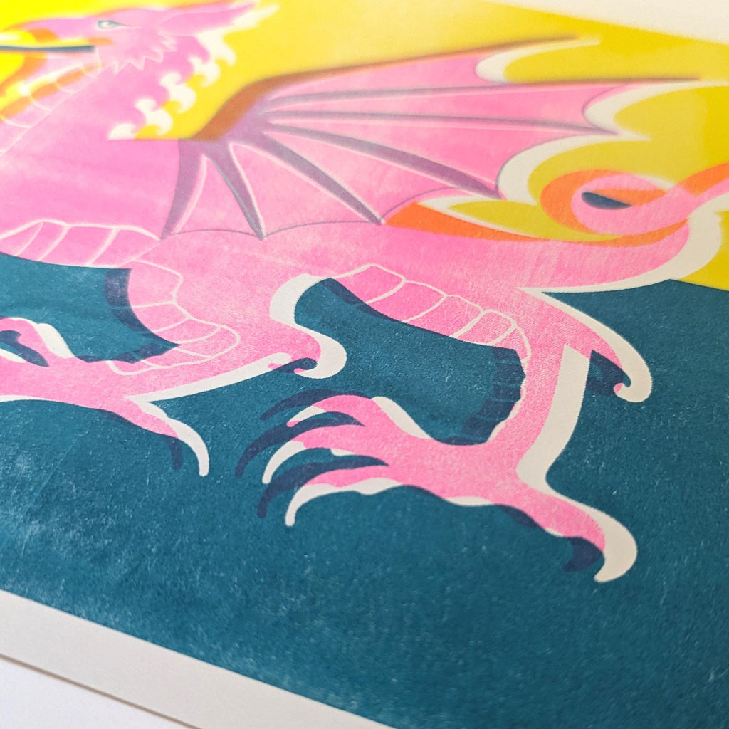 Welsh flag Risograph A4 Print