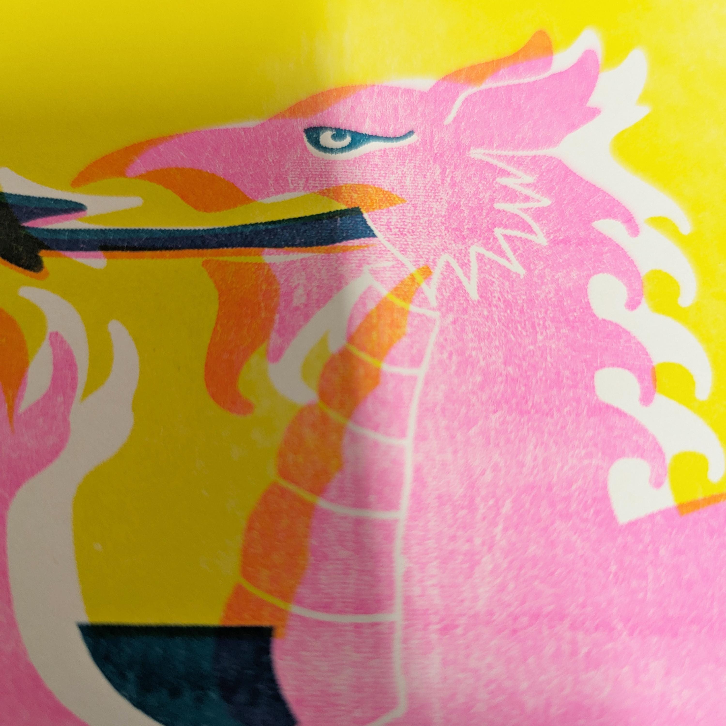 Welsh flag Risograph A4 Print