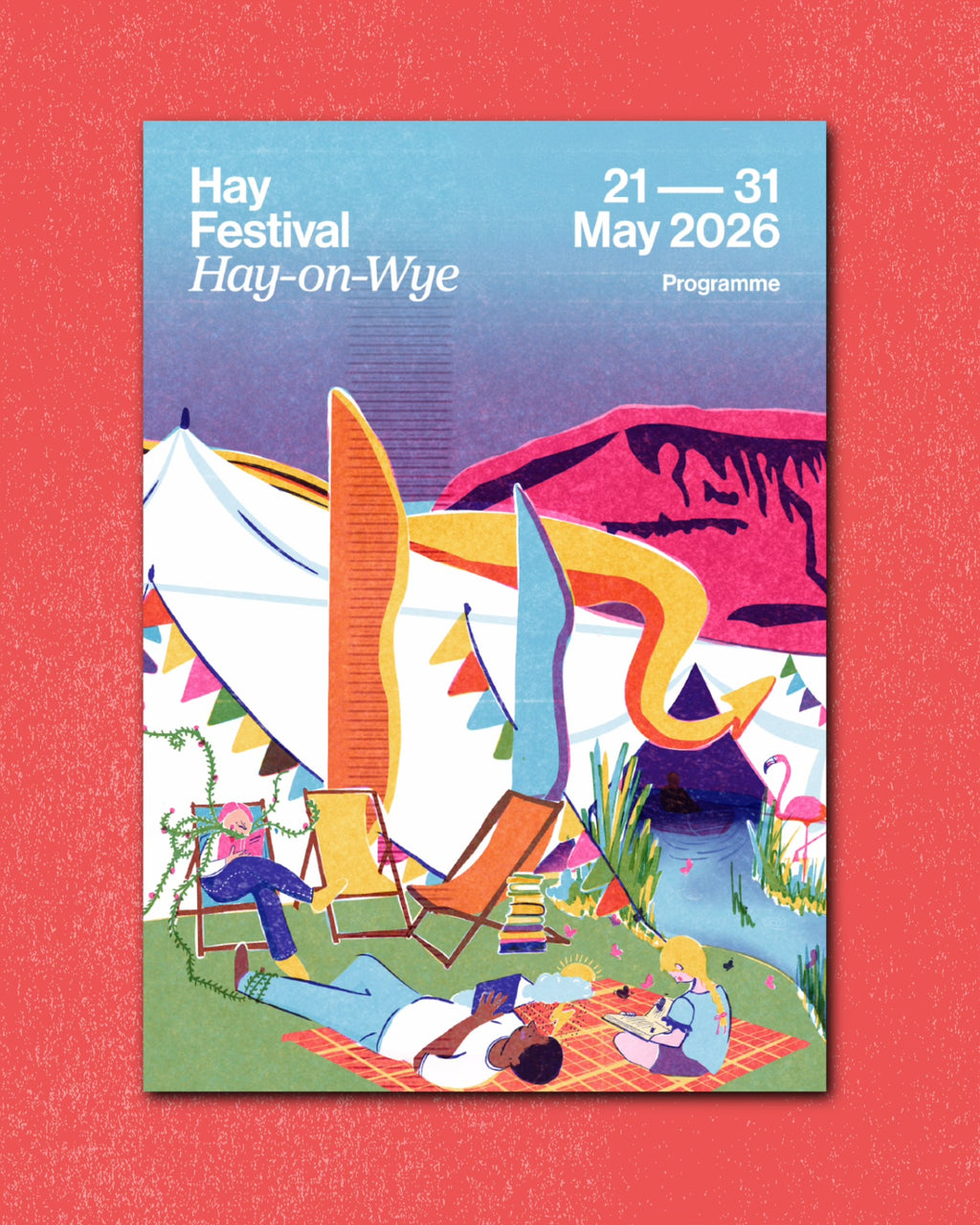 Hay Festival Dragon Risograph Print